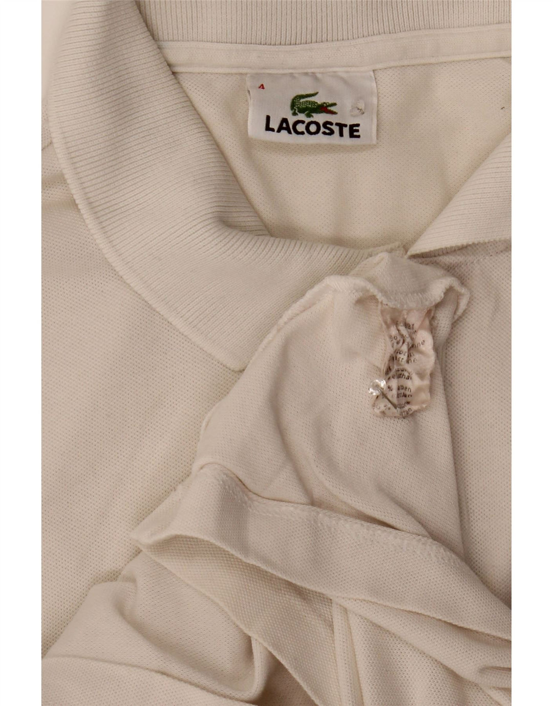 Camisa polo masculina Lacoste tamanho 4 médio algodão branco