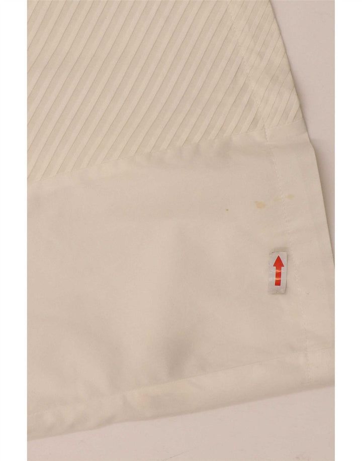 Camisa feminina Naracamicie manga 3/4 EUA 7 algodão listrado branco médio
