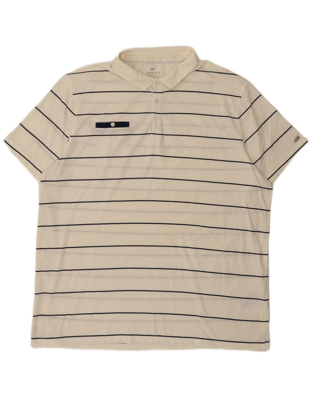 Camisa polo masculina Nike Regular Fit 2XL de algodão listrado branco