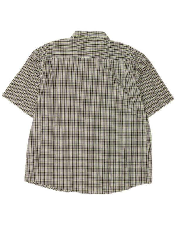 Camisa masculina de manga curta James Pringle Golf 2XL algodão xadrez verde
