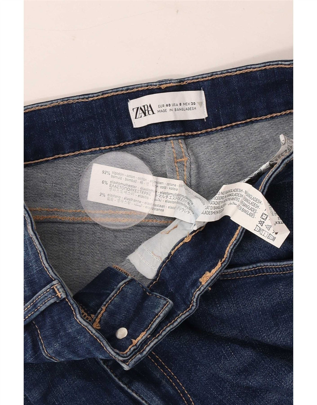 Zara Womens Slim Jeans EU 40 Médio W30 L28 Azul Algodão