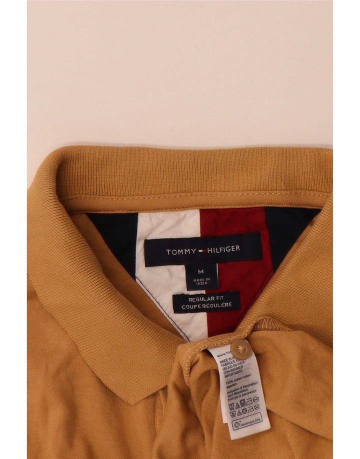 Camisa polo masculina Tommy Hilfiger Regular Fit algodão marrom médio
