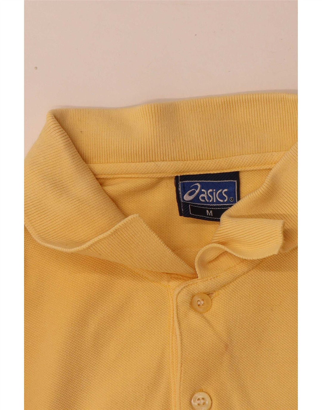 Camisa polo masculina Asics médio algodão amarelo