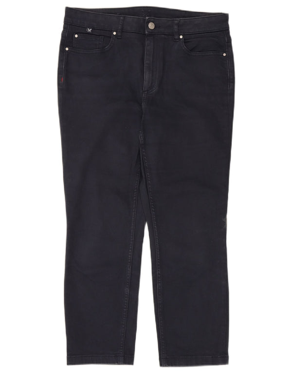 Jeans recortados femininos Crew Clothing UK 12 médio W30 L24 algodão azul marinho