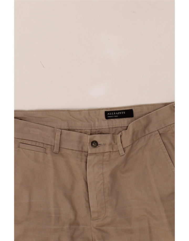 ALL SAINTS Mens Straight Capri Trousers W32 L24 Beige Cotton Vintage All Saints and Second-Hand All Saints from Messina Hembry 