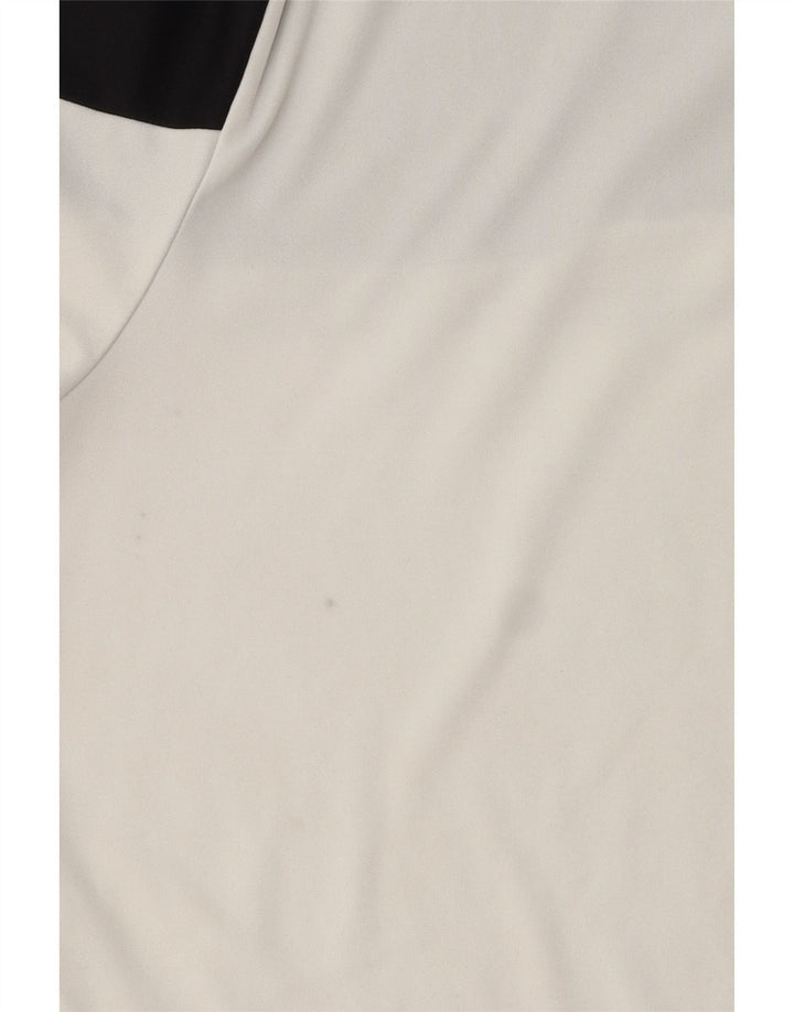 Adidas Mens Climalite Camiseta Top Médio Branco Colourblock Poliéster