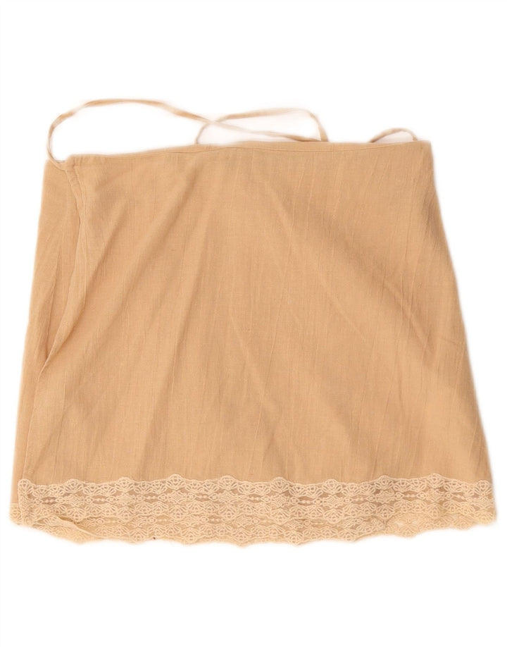 Saia feminina Zara média W30 algodão bege