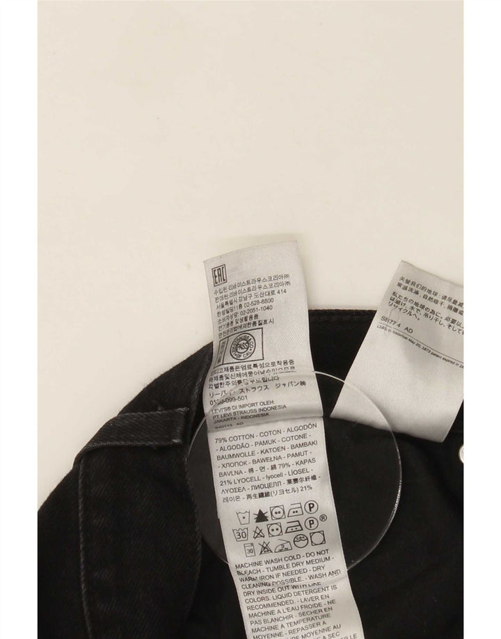 Calça jeans feminina Levi's cintura alta reta W29 L31 algodão preto
