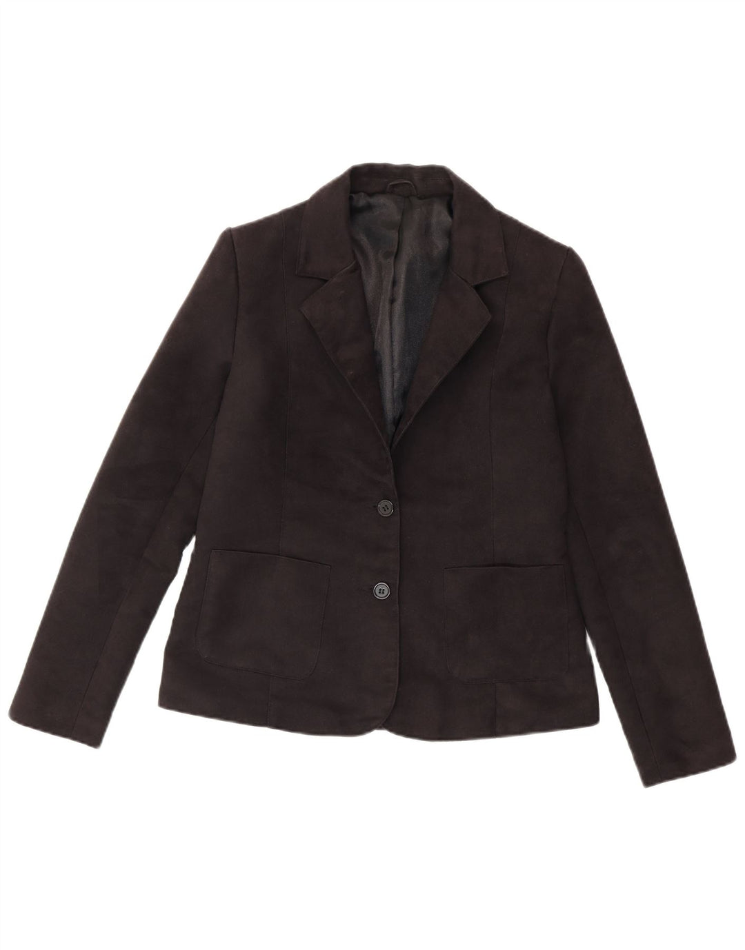 Jaqueta blazer feminina Topshop com 2 botões Reino Unido 12 poliéster preto médio