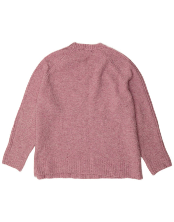 Marks & Spencer Womens Crew Neck Jumper Sweater UK 16 Large Pink Flecked