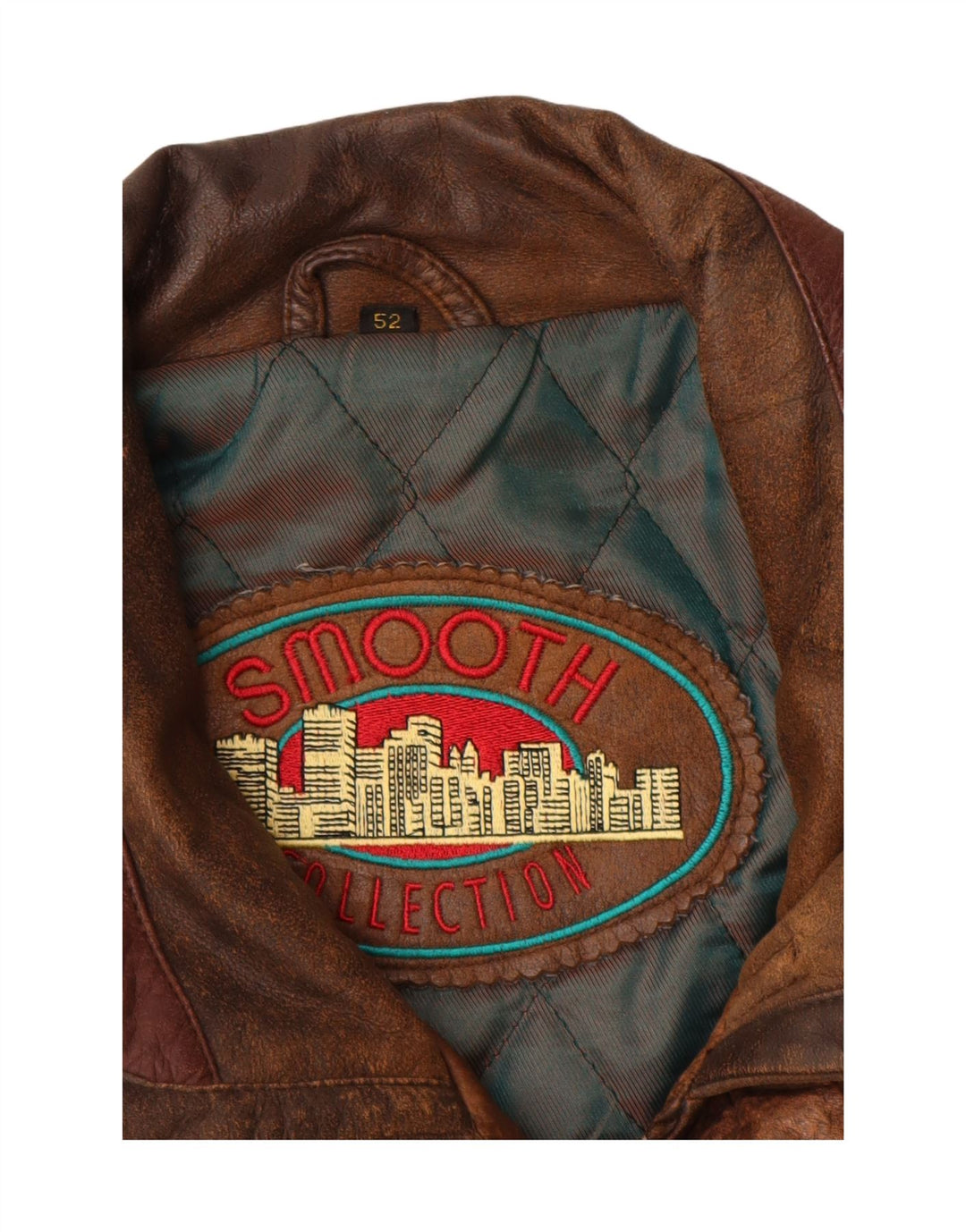 Jaqueta de couro masculina vintage IT 52 XL couro marrom