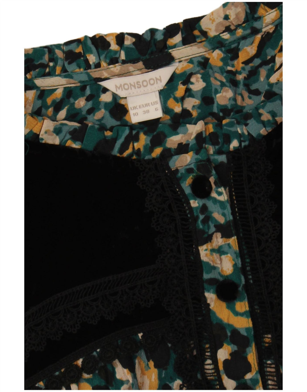Vestido maxi feminino Monsoon Tea UK 10 pequeno boêmio manchado multicolorido
