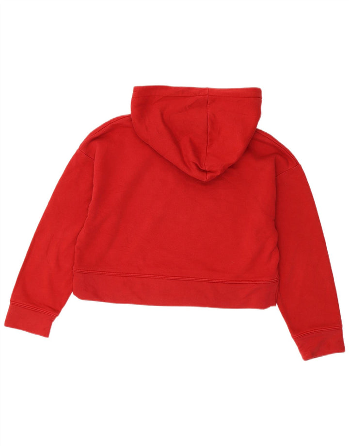 Suéter com capuz feminino ZARA Reino Unido 14 algodão vermelho médio