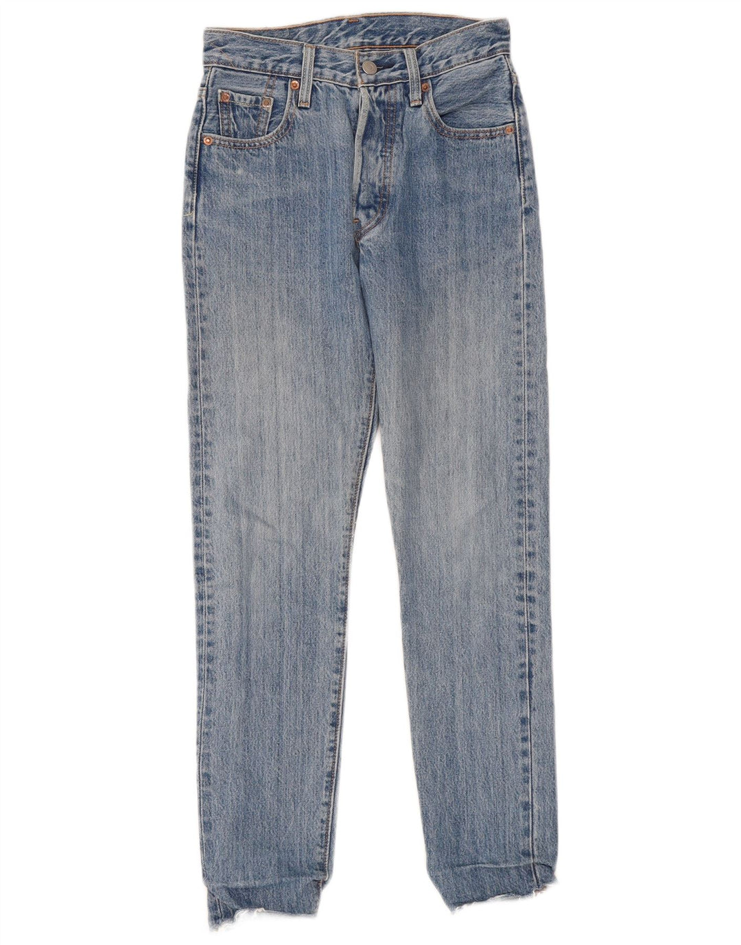 Calça jeans feminina Levi's 501 Straight W23 L27 azul algodão