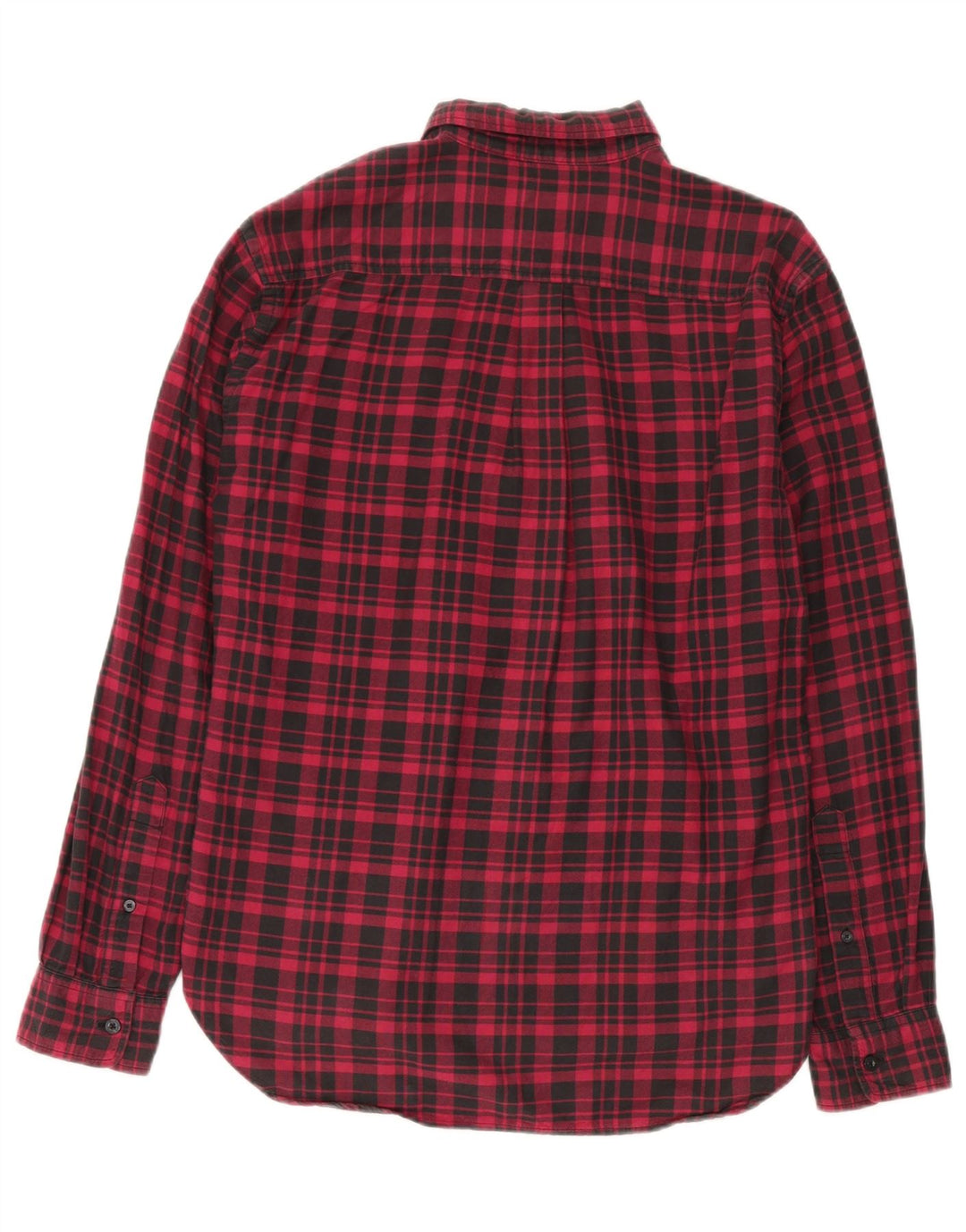 Camisa masculina Dockers de flanela com ajuste padrão, algodão xadrez vermelho médio
