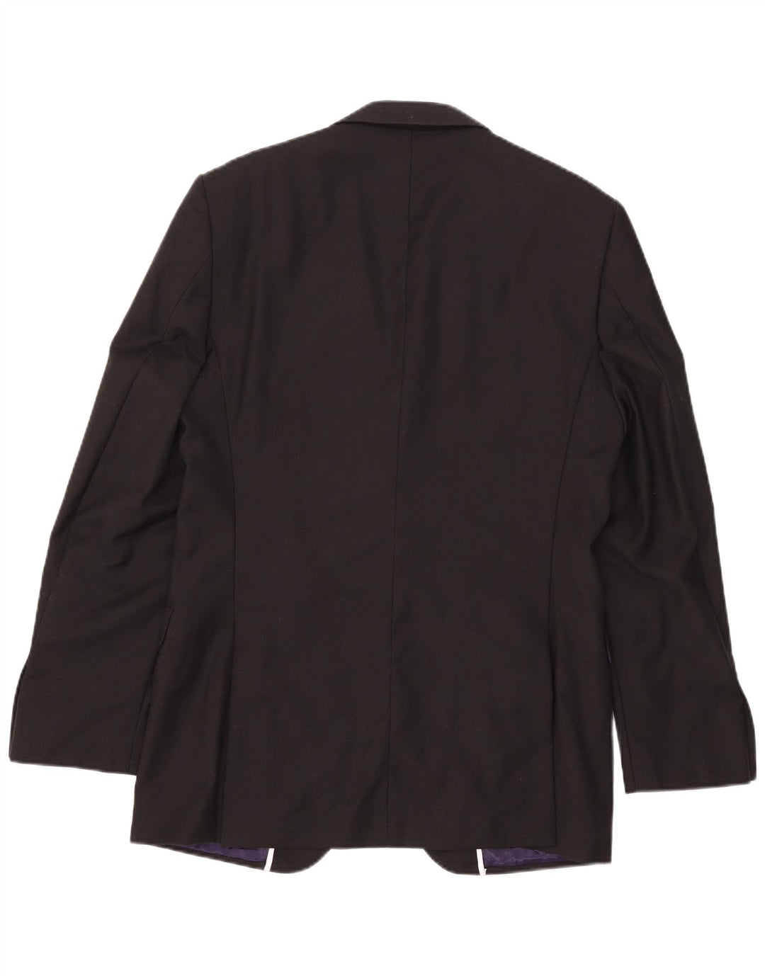 Jaqueta blazer masculina longa de 2 botões Marks & Spencer Reino Unido 40 lã preta média