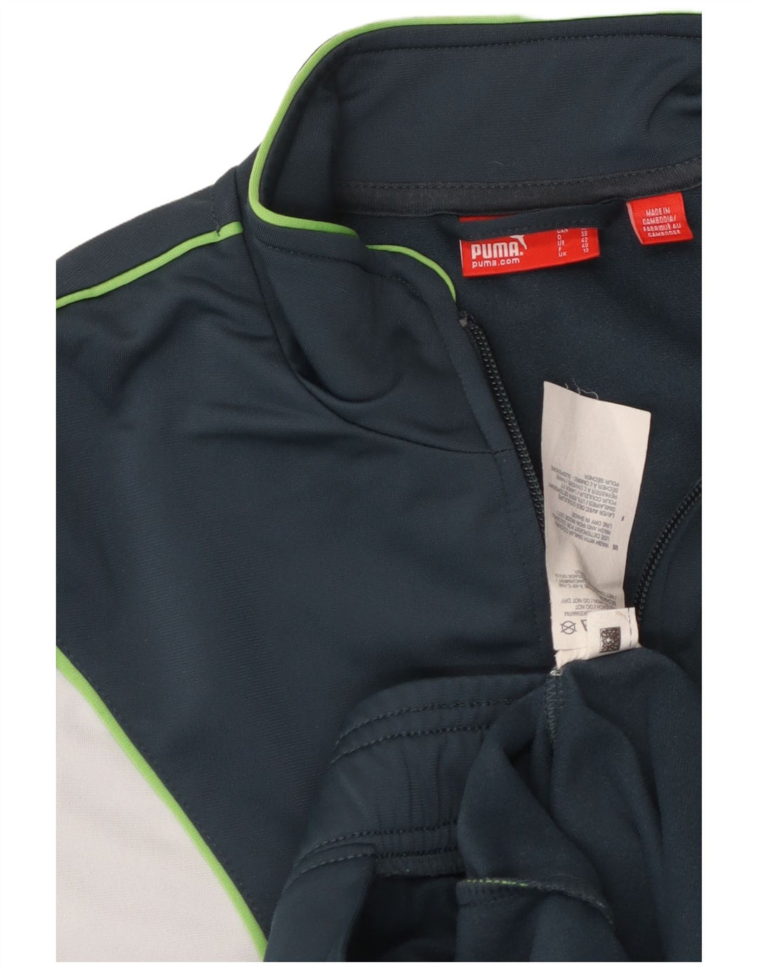 PUMA Womens Tracksuit Top Jacket UK 12 Médio Azul Marinho Colorblock