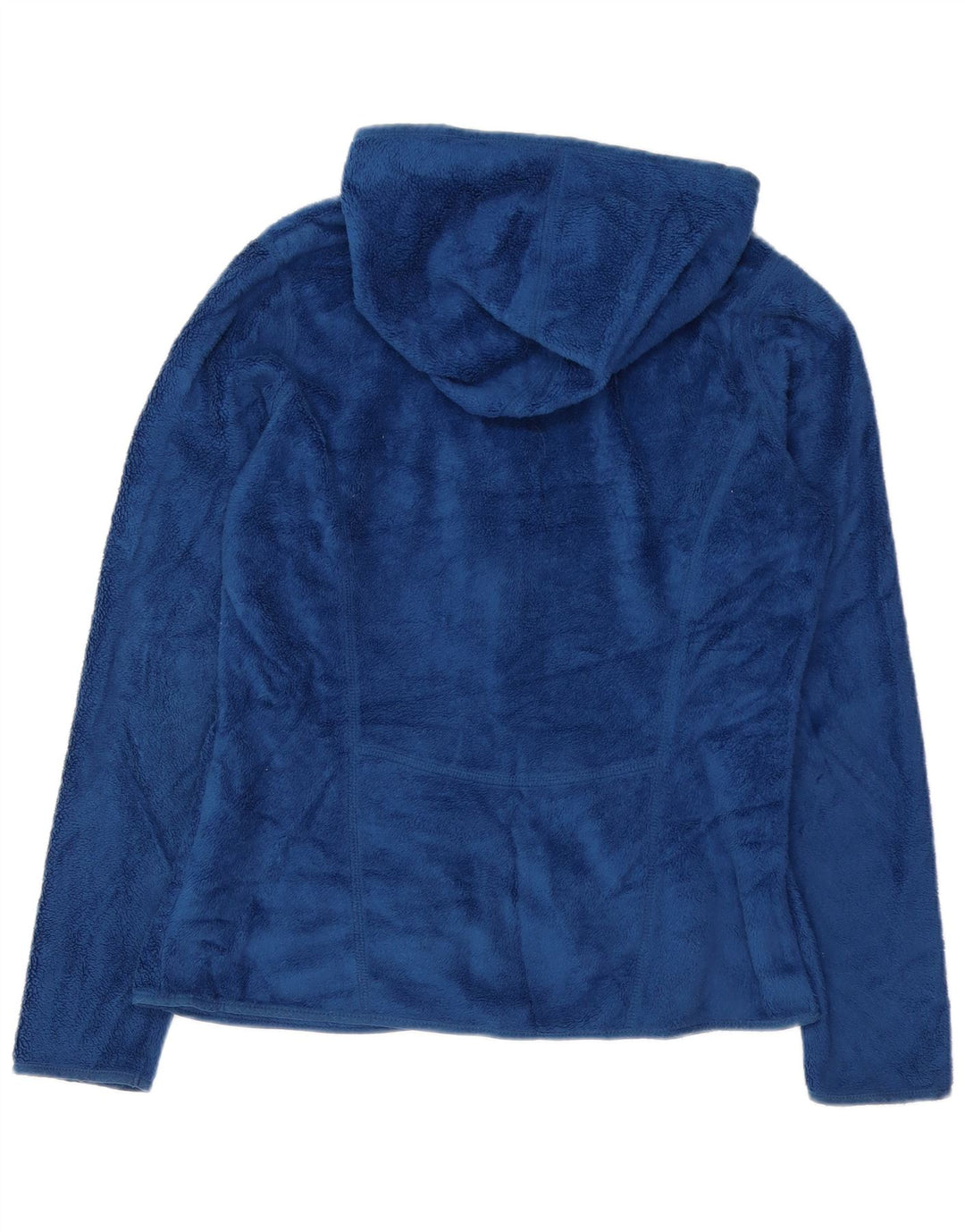 Jaqueta de lã com capuz feminina Eddie Bauer UK 14 poliéster azul médio