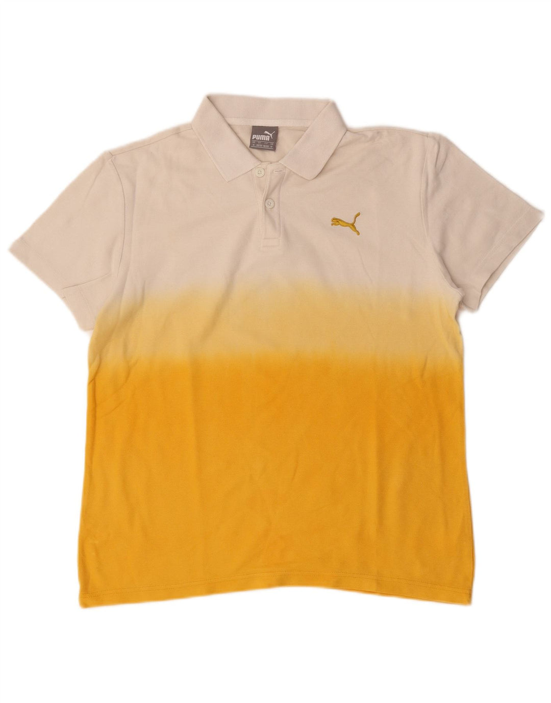 Camisa polo masculina Puma médio branco colorblock algodão