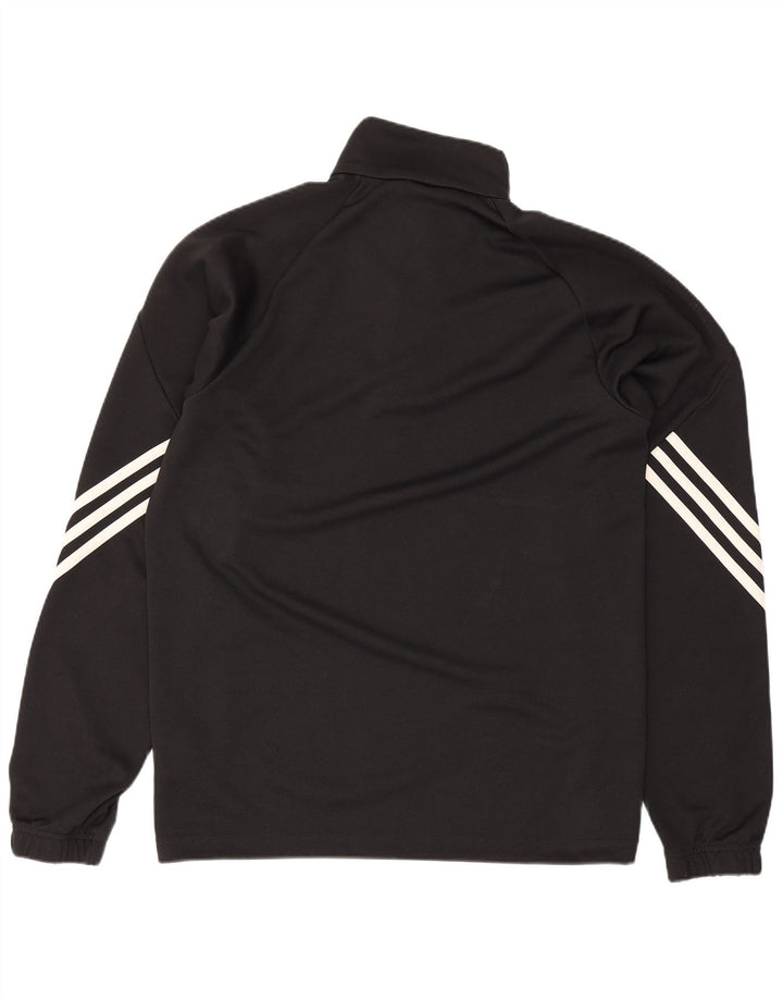 Adidas Mens Climalite Zip Neck Pullover Treino Top Pequeno Poliéster Preto