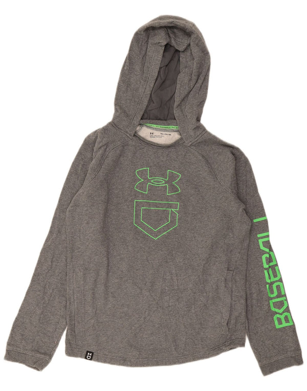 Suéter gráfico com capuz Under Armour Boys 13-14 anos XL cinza algodão