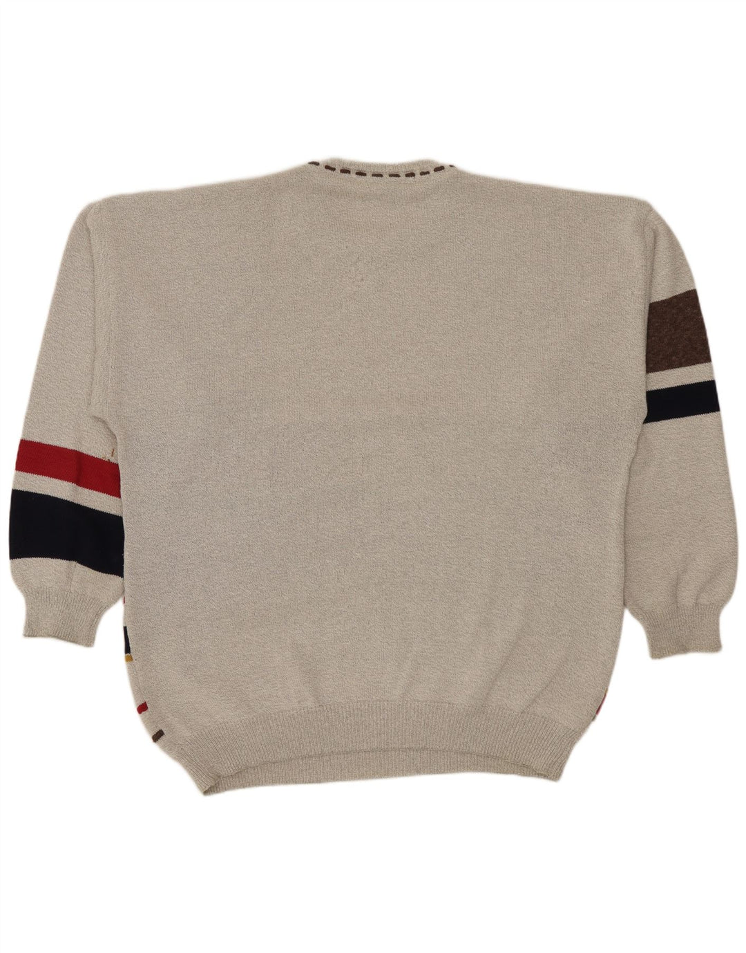 Suéter masculino Conte Massimo com gola redonda 2XL algodão geométrico cinza