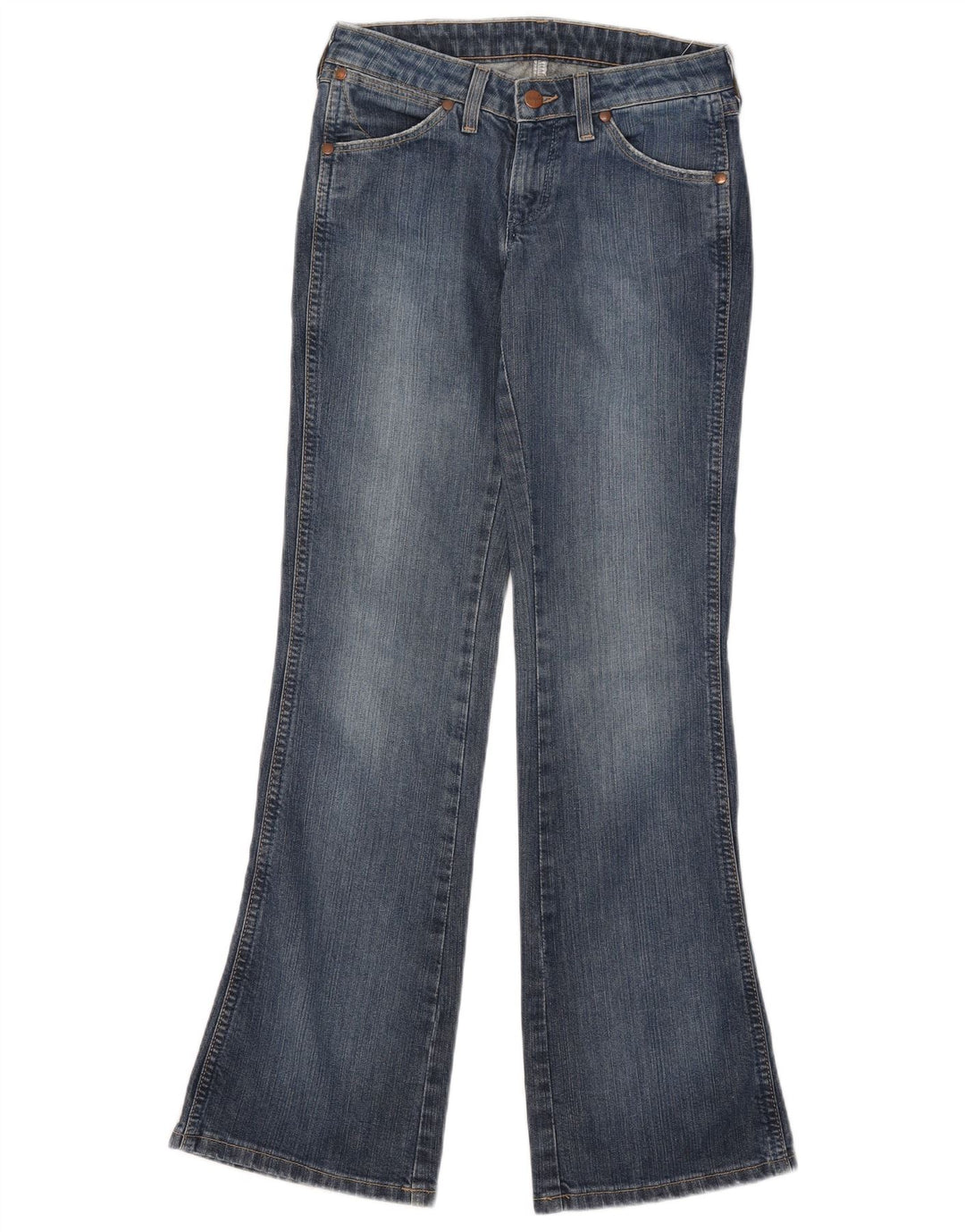 Wrangler feminino Eve Bootcut jeans W28 L32 algodão azul