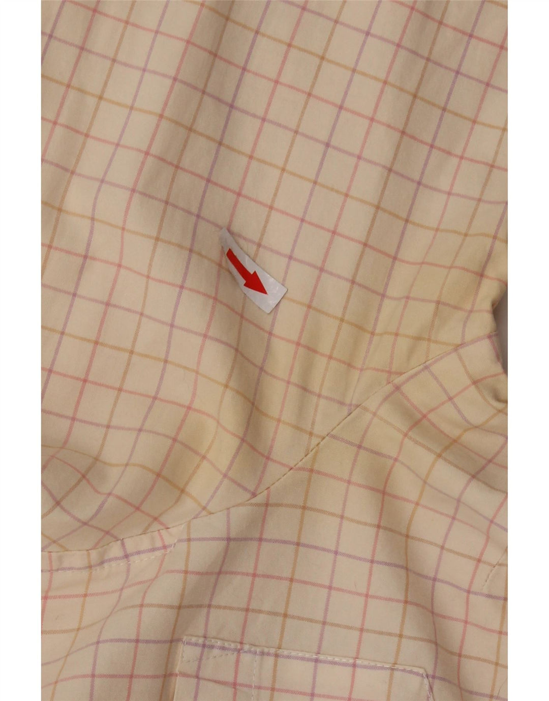 Camisa feminina manga 3/4 Gap Reino Unido 16 grande xadrez bege
