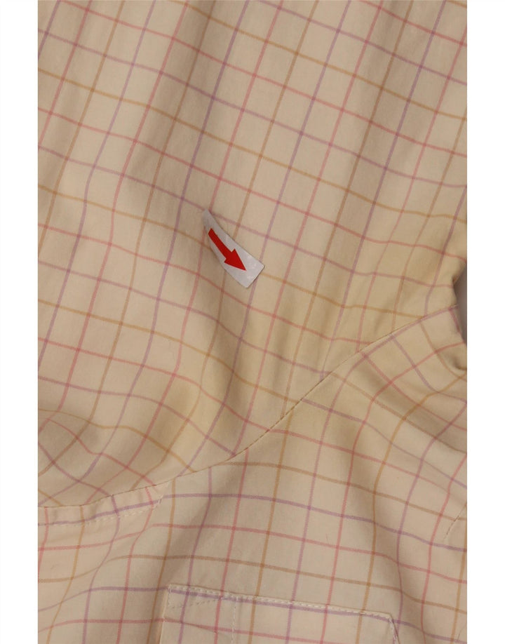 Camisa feminina manga 3/4 Gap Reino Unido 16 grande xadrez bege