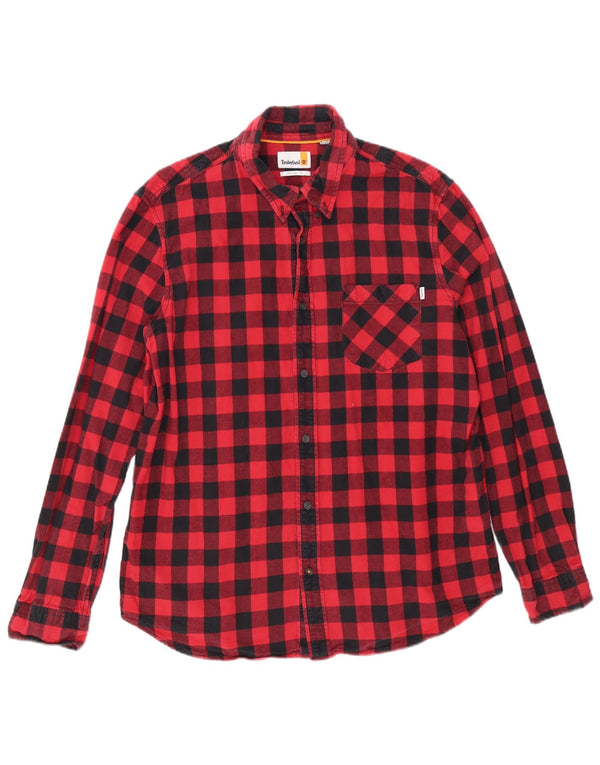 Camisa masculina de flanela Timberland Regular Fit XL vermelho algodão guingão