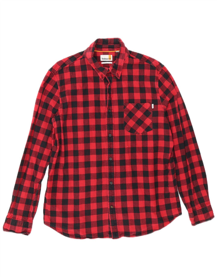 Camisa masculina de flanela Timberland Regular Fit XL vermelho algodão guingão