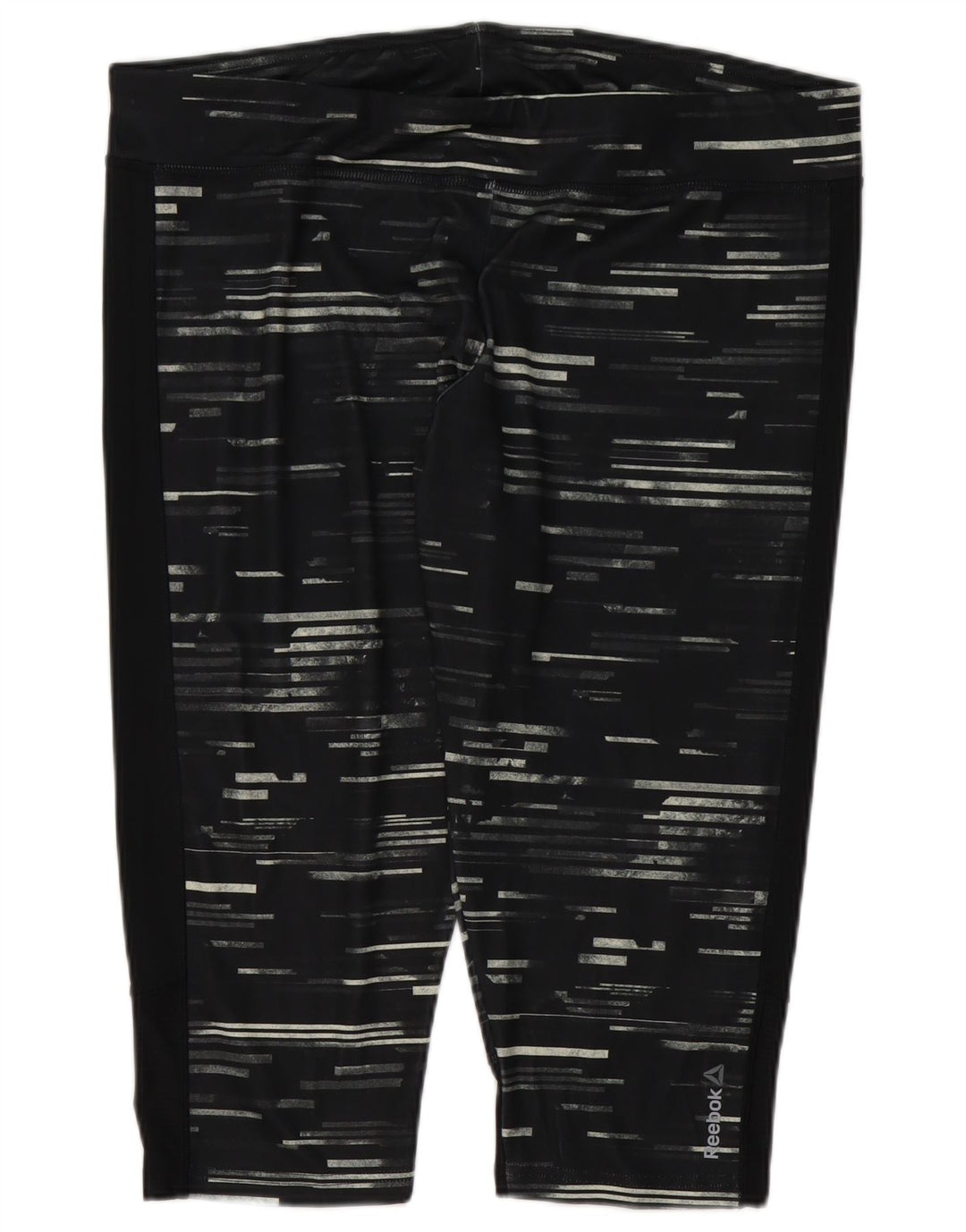 Leggings Capri Mulher Reebok UK 24/26 2XL Poliéster Listrado Preto