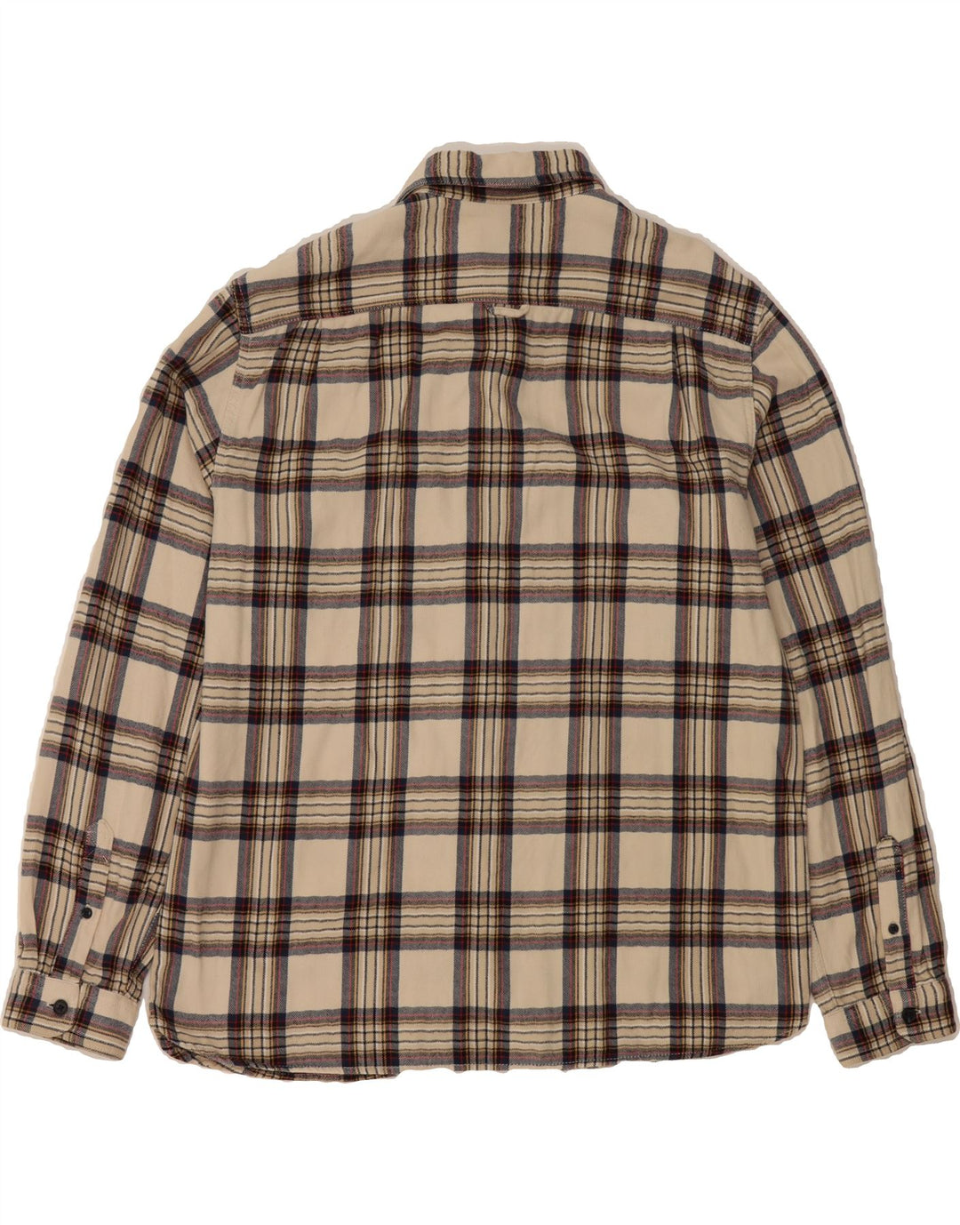 C&A Mens Regular Fit Flannel Shirt XL Beige Check Cotton Vintage C&A and Second-Hand C&A from Messina Hembry 