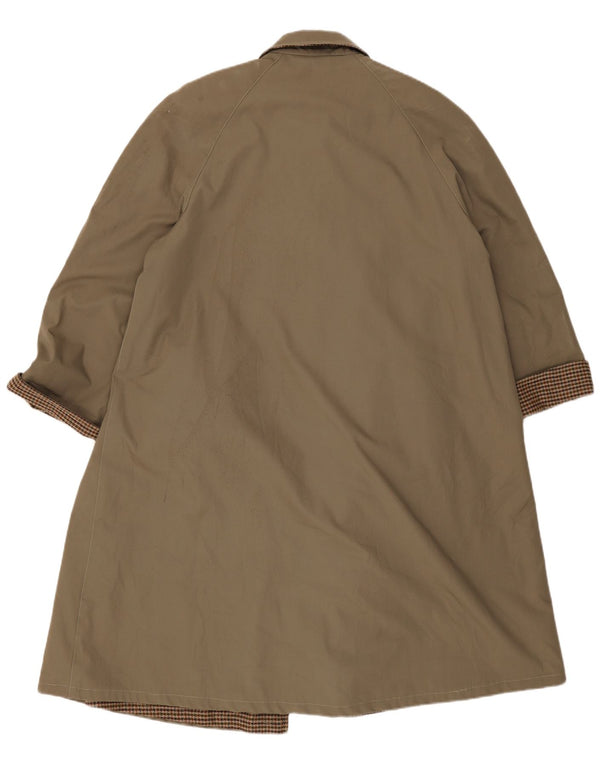 Sobretudo feminino vintage UK 16 grande cáqui