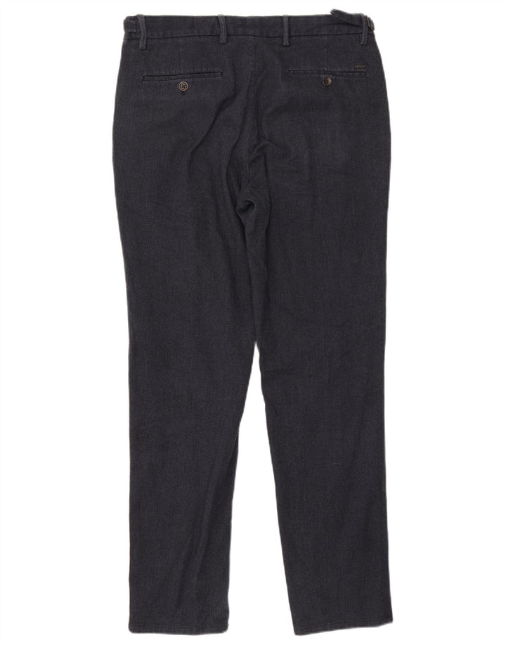 Calça Chino Masculina Massimo Dutti EU 42 Grande W32 L30 Azul Marinho Espinha de Peixe
