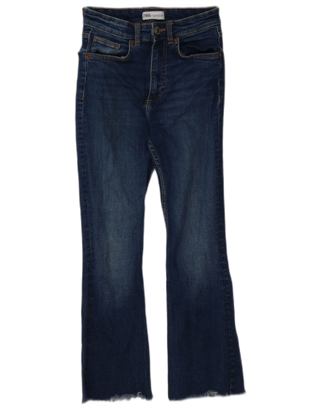 Zara Jeans feminino queimado EU 34 2XS W24 L25 azul algodão