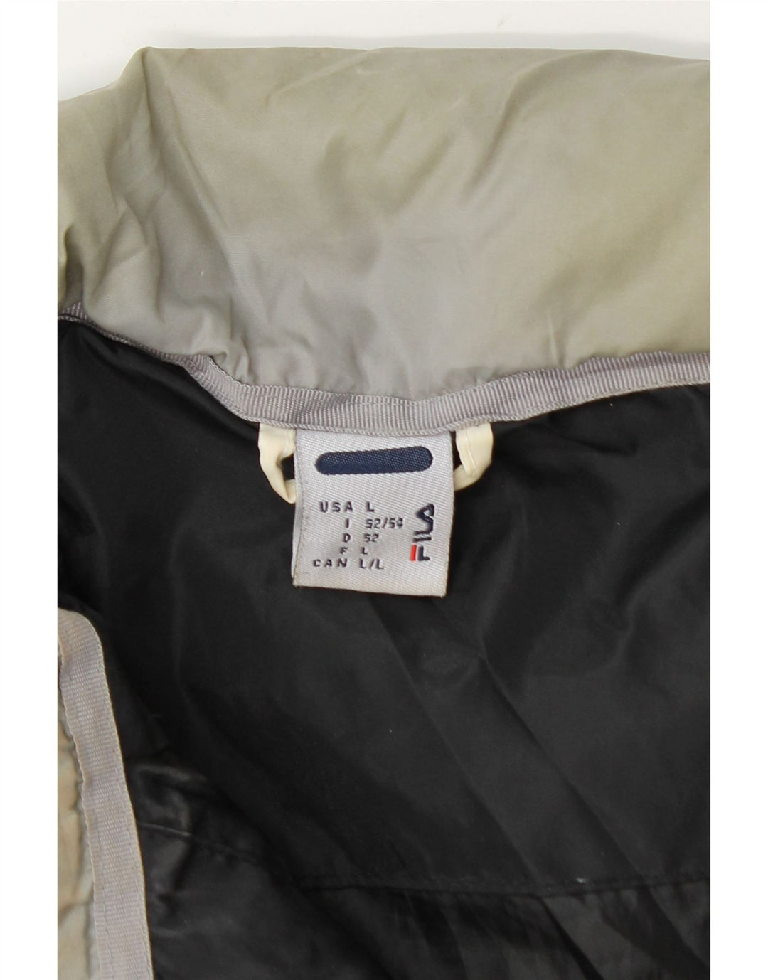 Jaqueta acolchoada masculina Fila UK 40 grande preto colorblock nylon