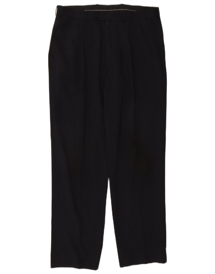 Calça masculina Marks & Spencer Pegged Suit W34 L31 Poliéster azul marinho