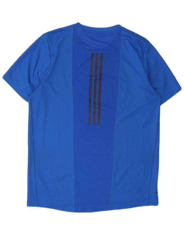 Adidas Mens Graphic Camiseta Top Grande Azul Poliéster