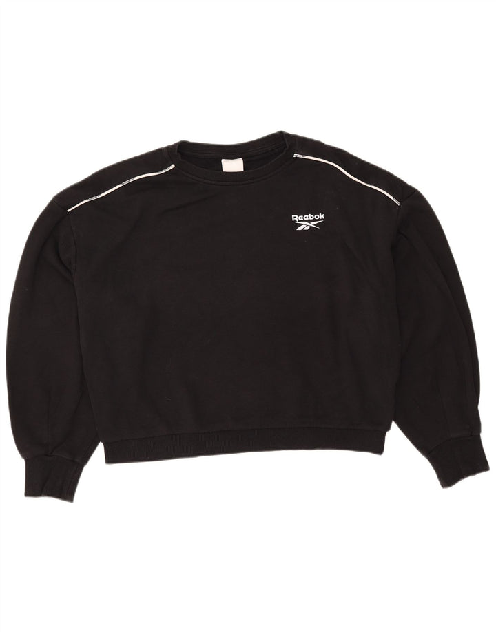 Suéter feminino REEBOK cropped oversized UK 12/14 médio preto