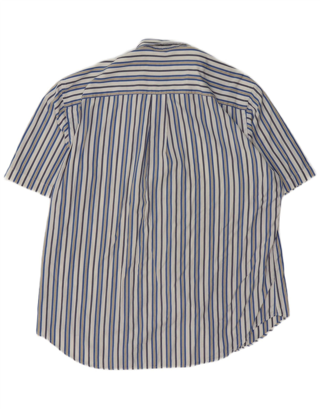 Camisa masculina de manga curta Burberry XL branca listrada de algodão