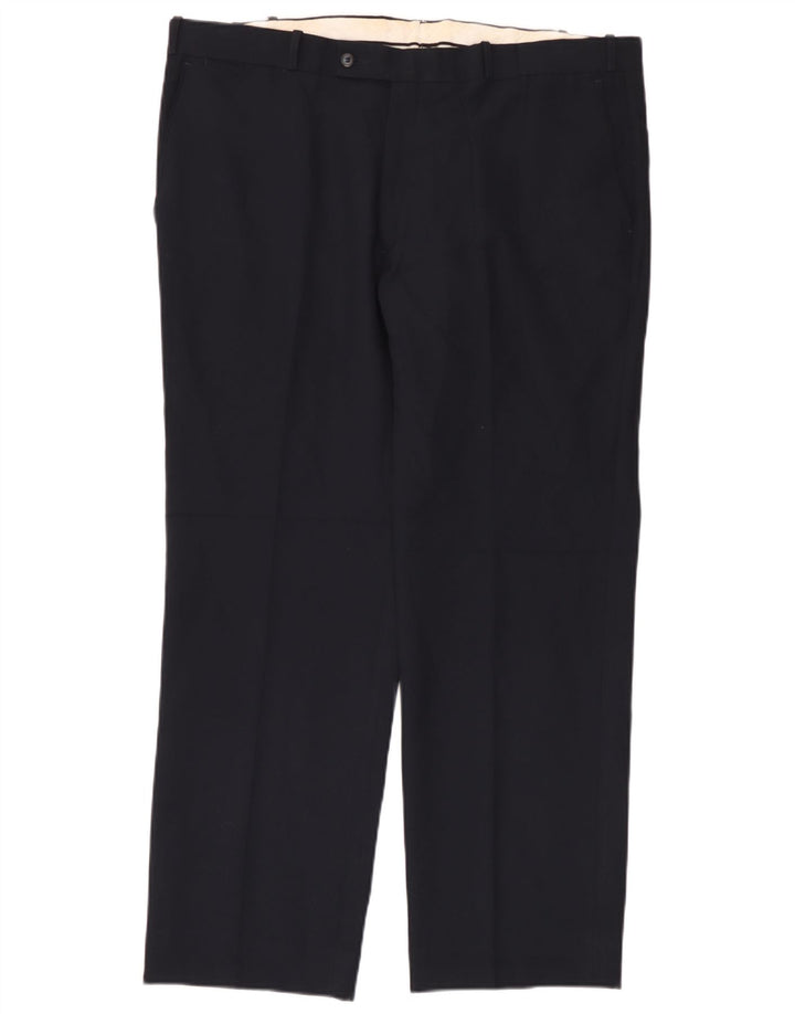 Calça masculina reta Farah W42 L33 azul marinho poliéster