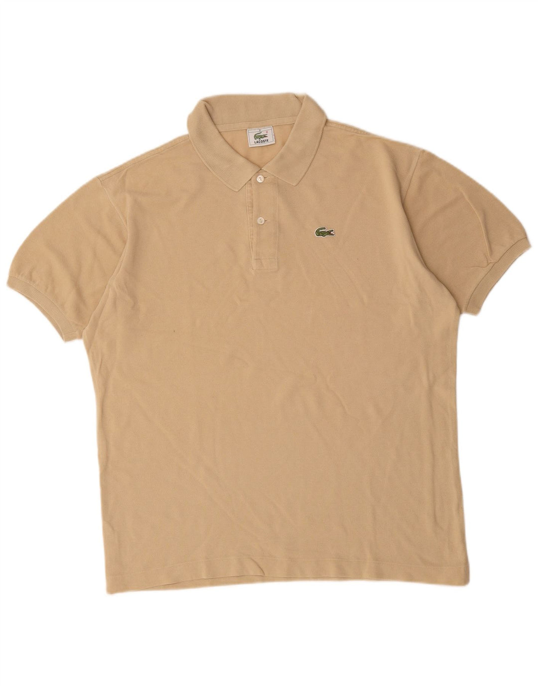 Camisa polo masculina Lacoste tamanho 5 grande algodão bege