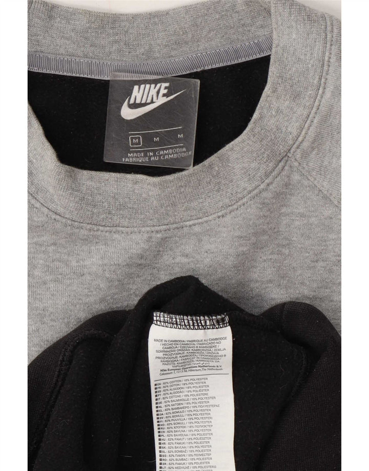 Moletom gráfico masculino Nike Jumper médio preto colorblock algodão