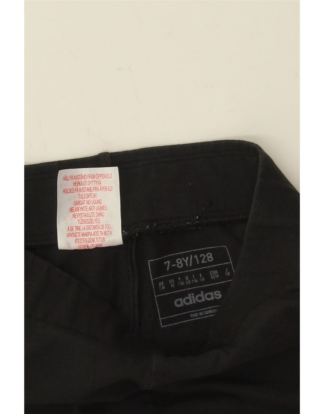Leggings ADIDAS Meninas 7-8 Anos Preto