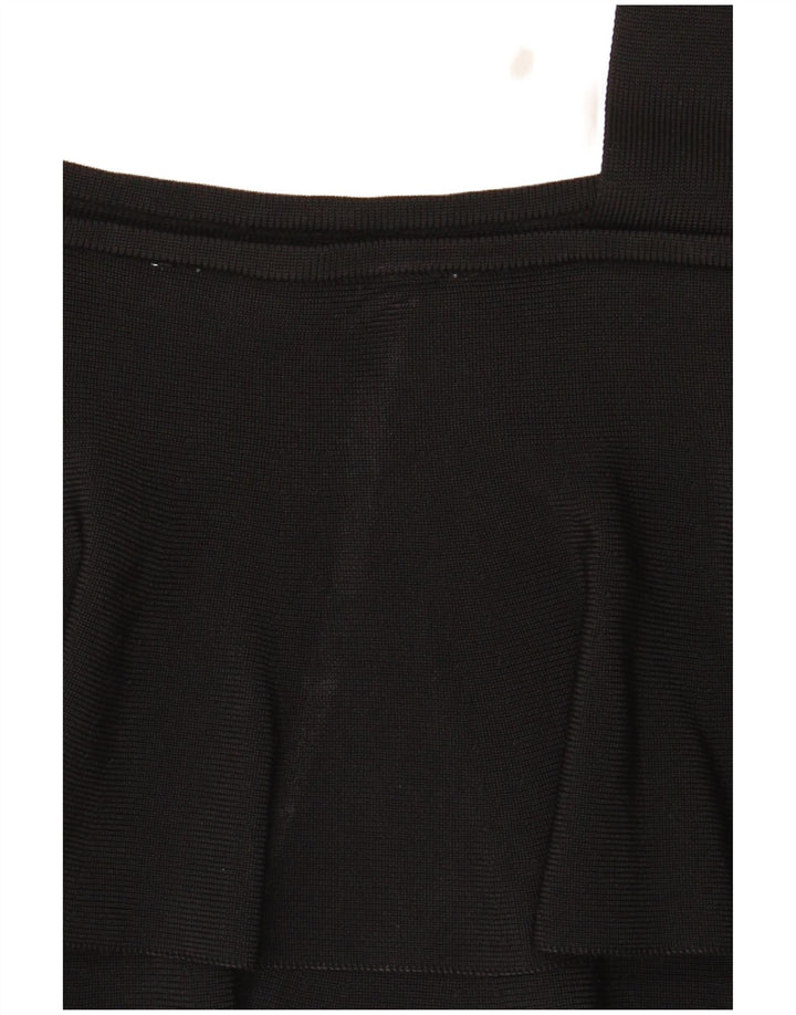 Zara Top curto sem mangas feminino UK 14 grande preto