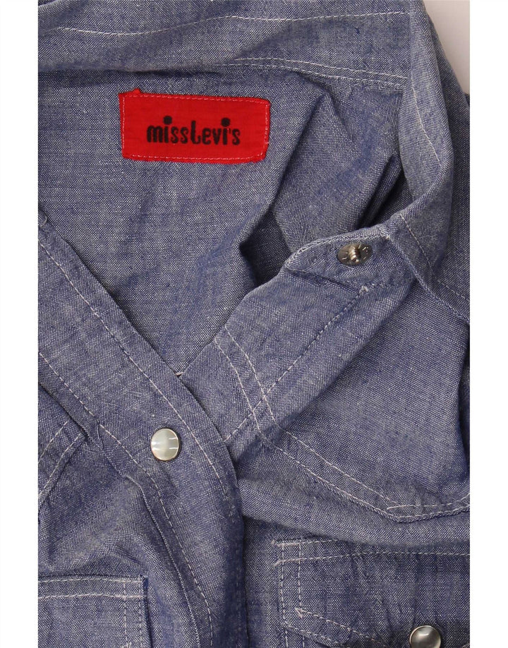 Camisa feminina Levi's UK 14 algodão azul médio