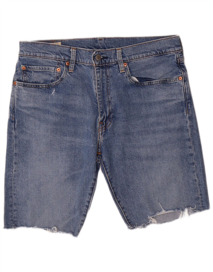 Shorts jeans masculino 512 Levi's W34 grande azul algodão