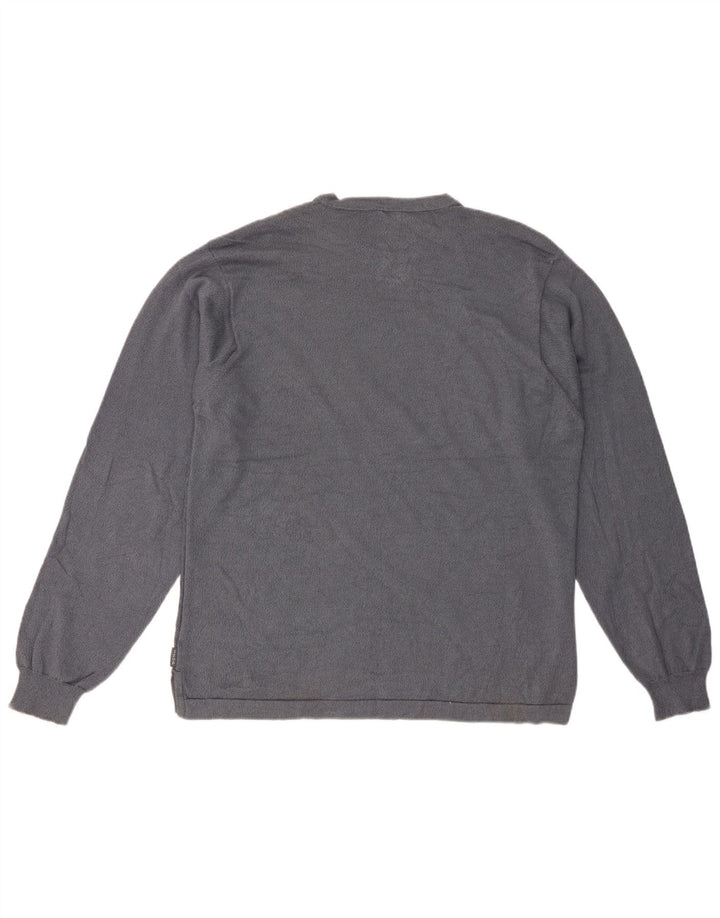 Suéter masculino IZOD com gola redonda e algodão cinza médio Argyle/Diamante