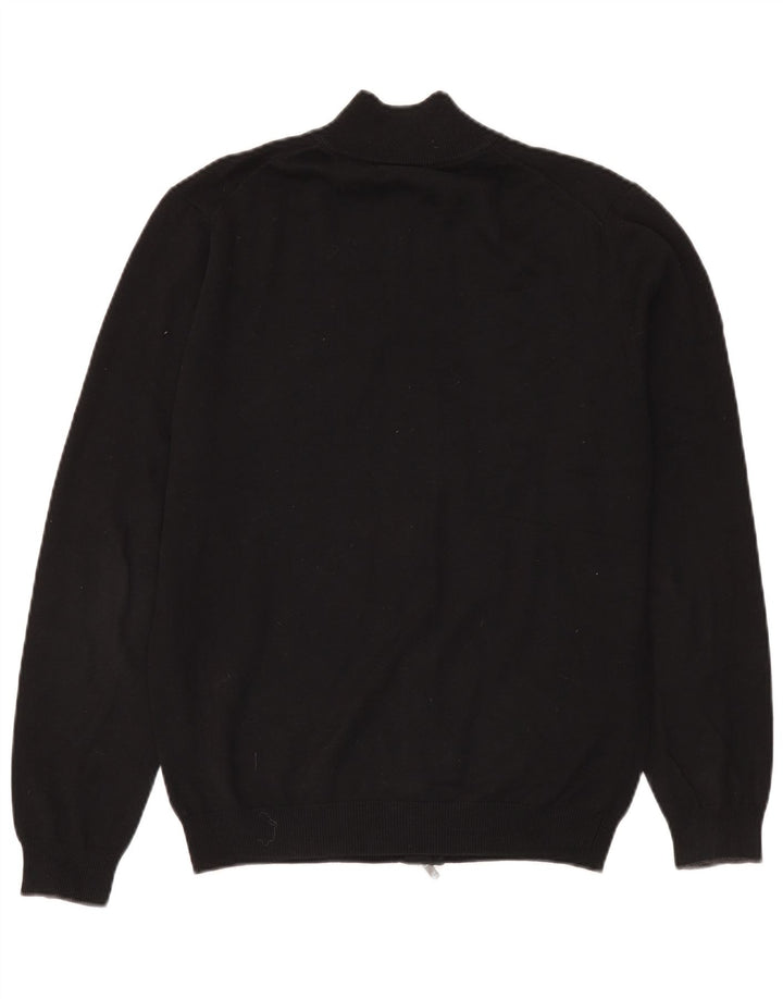 Suéter masculino Massimo Dutti com zíper completo, grande algodão preto